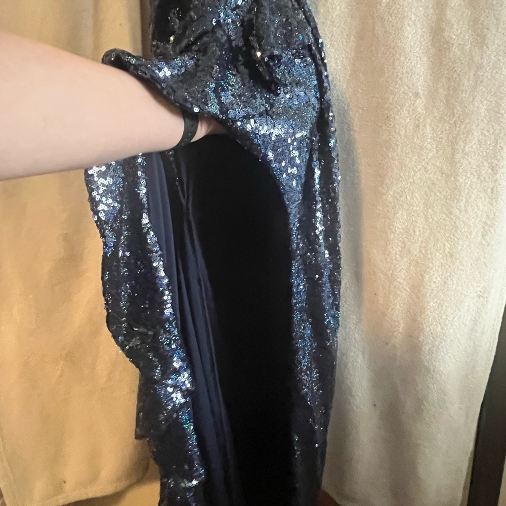 Emerald Sundae Jessica Rabbit Smokey blue W rainbow sequins full length STRETCHY